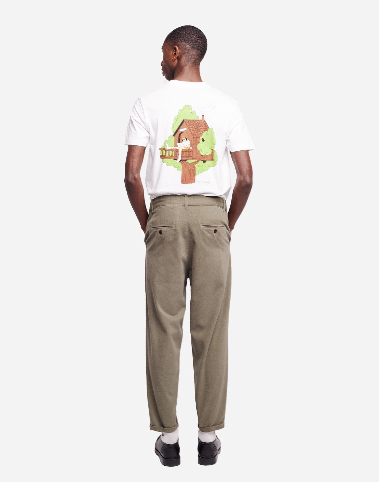 Pantalon fuselé en coton bio | kaki "swing"