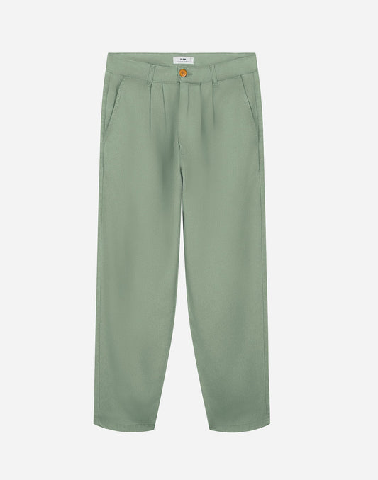 Pantalon droit en tencel | vert "swing sage green"