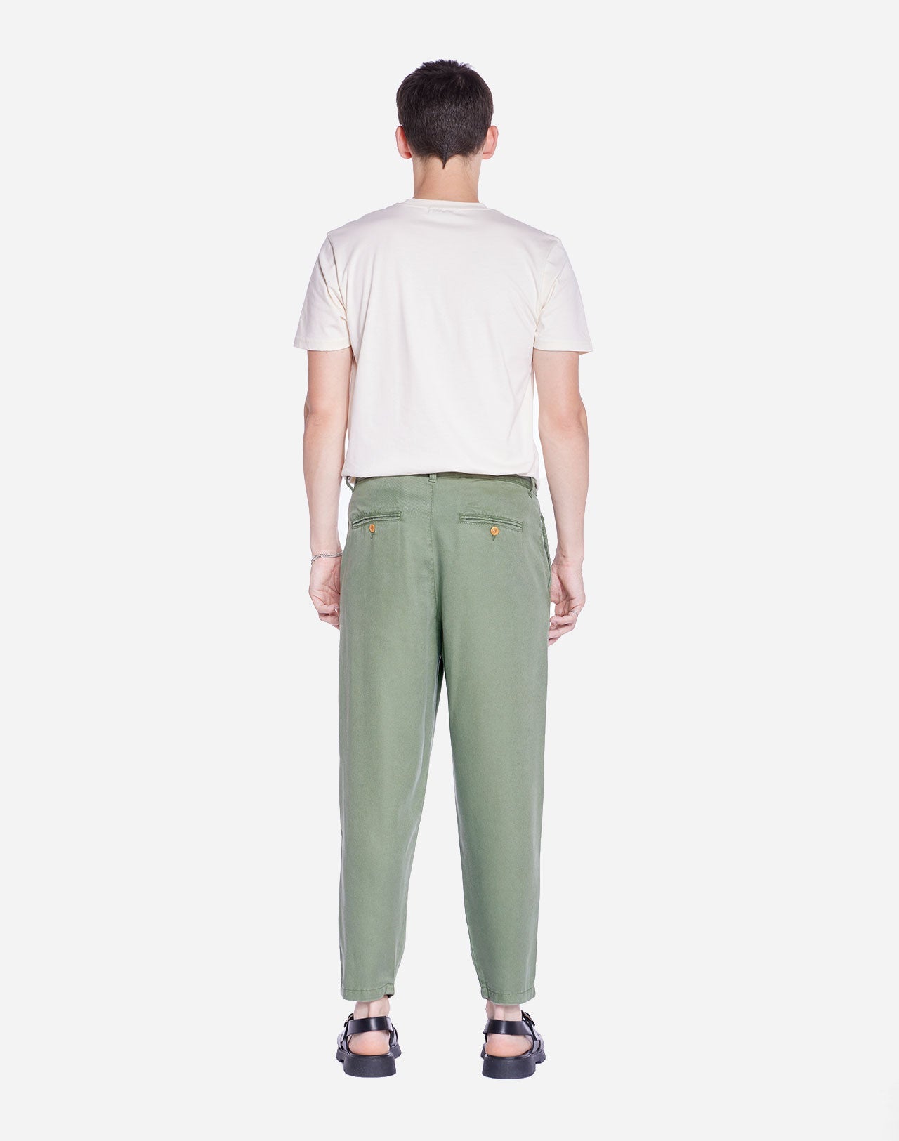 Pantalon droit en tencel | vert "swing sage green"