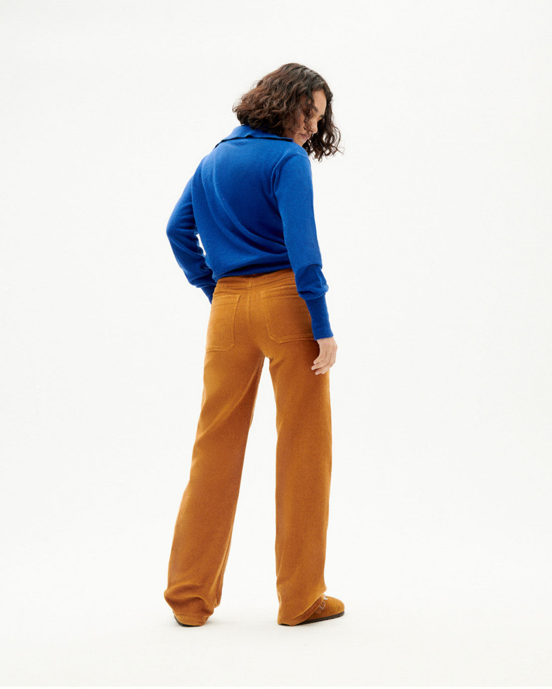 Pantalon ample camel velours en coton bio - egypt corduroy theresa pants