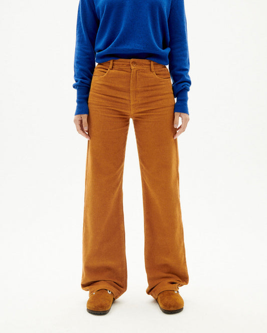 Pantalon ample camel velours en coton bio - egypt corduroy theresa pants