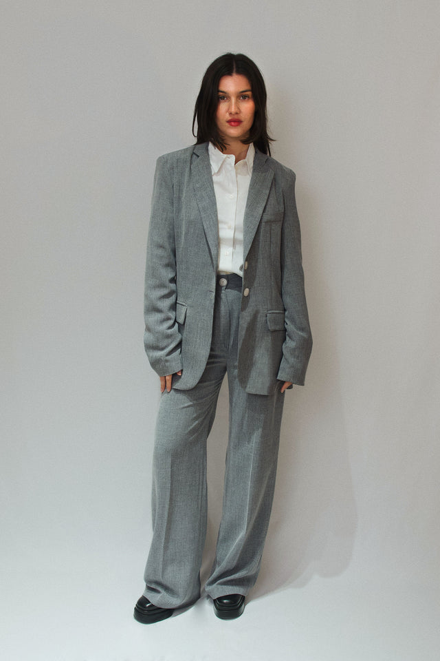 Pantalon upcyclé made in france | gris "lara"