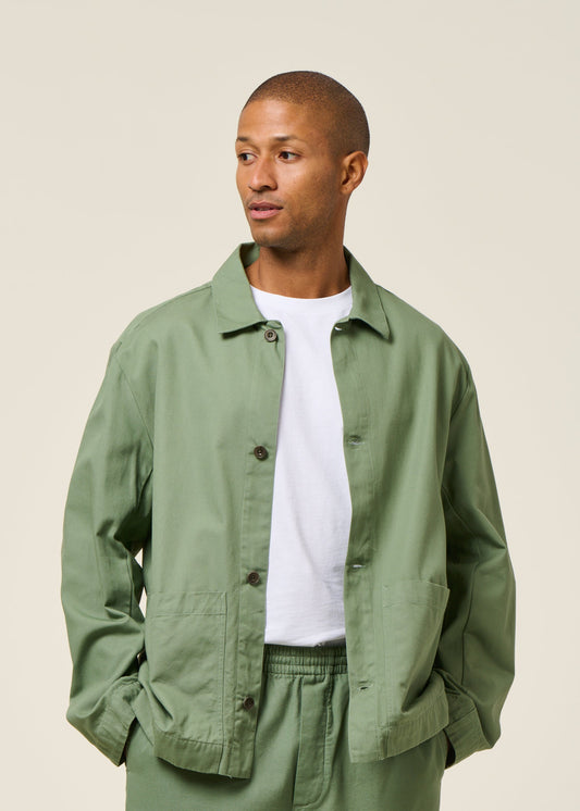 Veste en coton bio | vert "light overjacket organic cotton - leaf green"