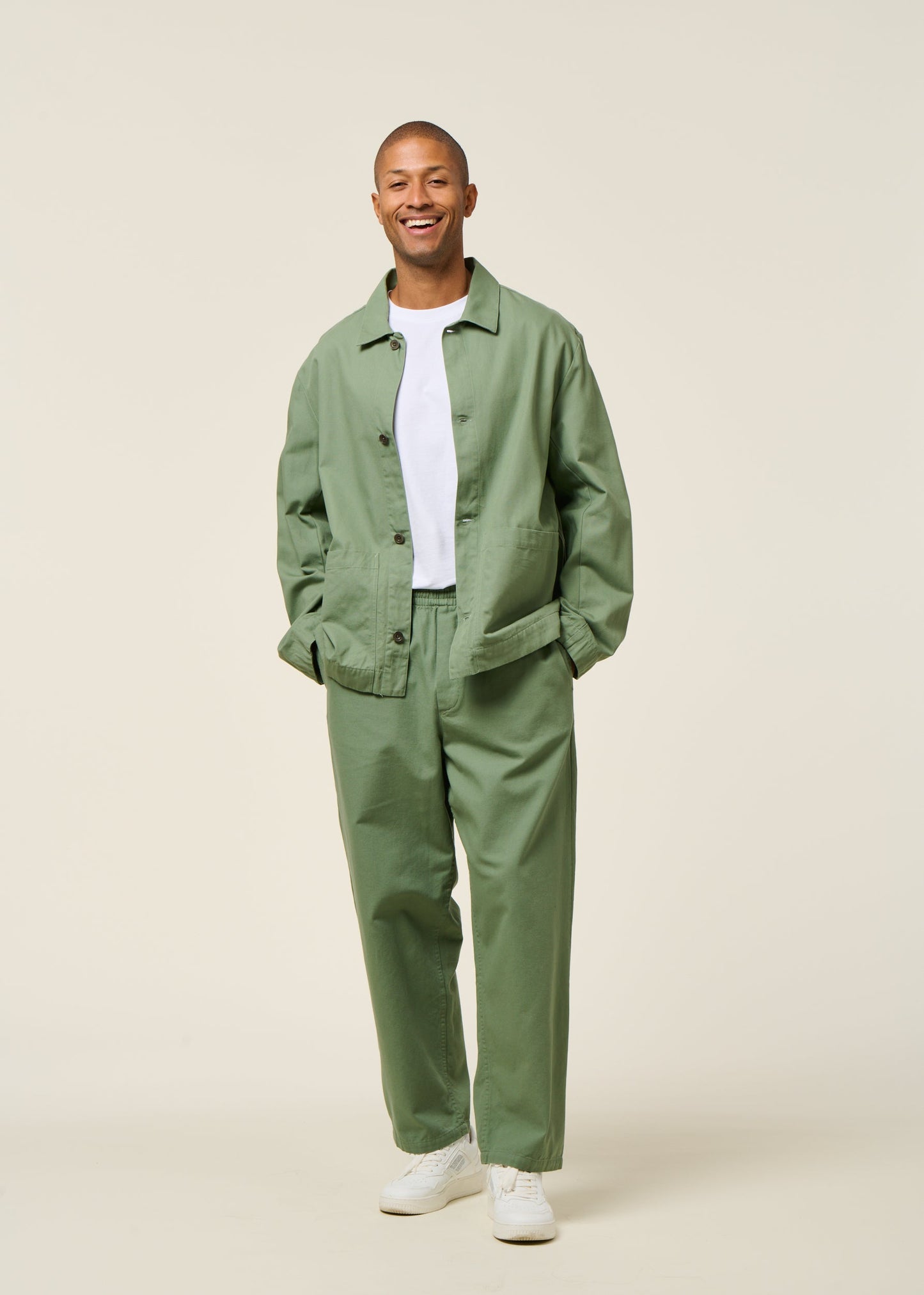 Pantalon large en coton bio | wide pant organic cotton | vert  "leaf green"