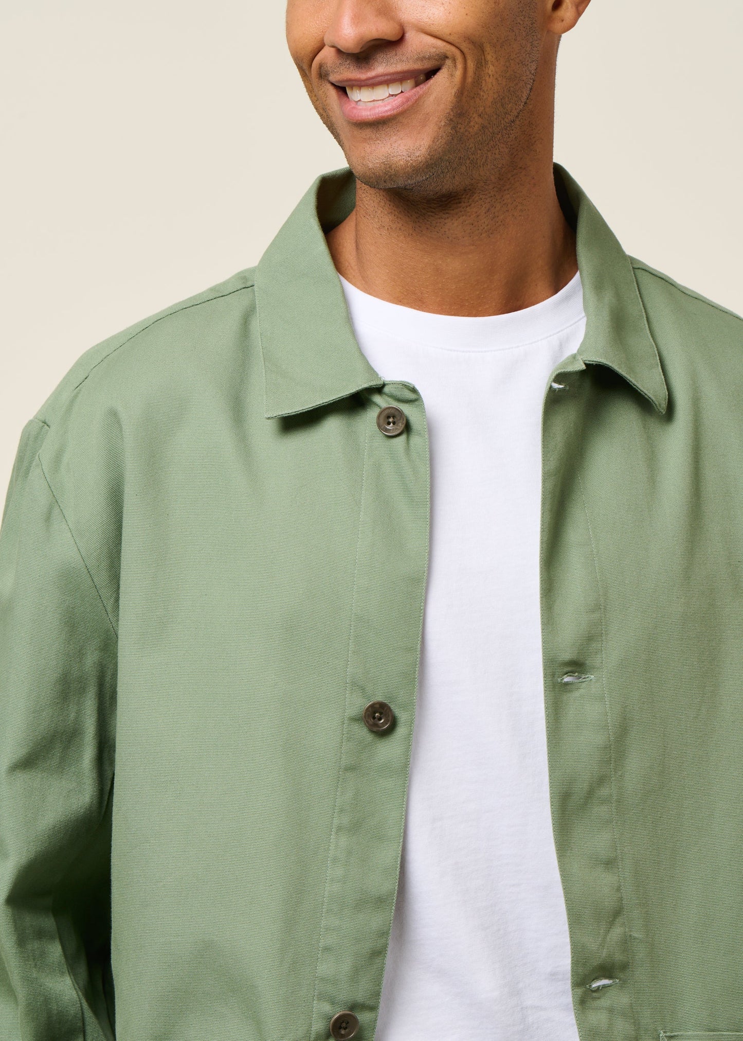 Veste en coton bio | vert "light overjacket organic cotton - leaf green"