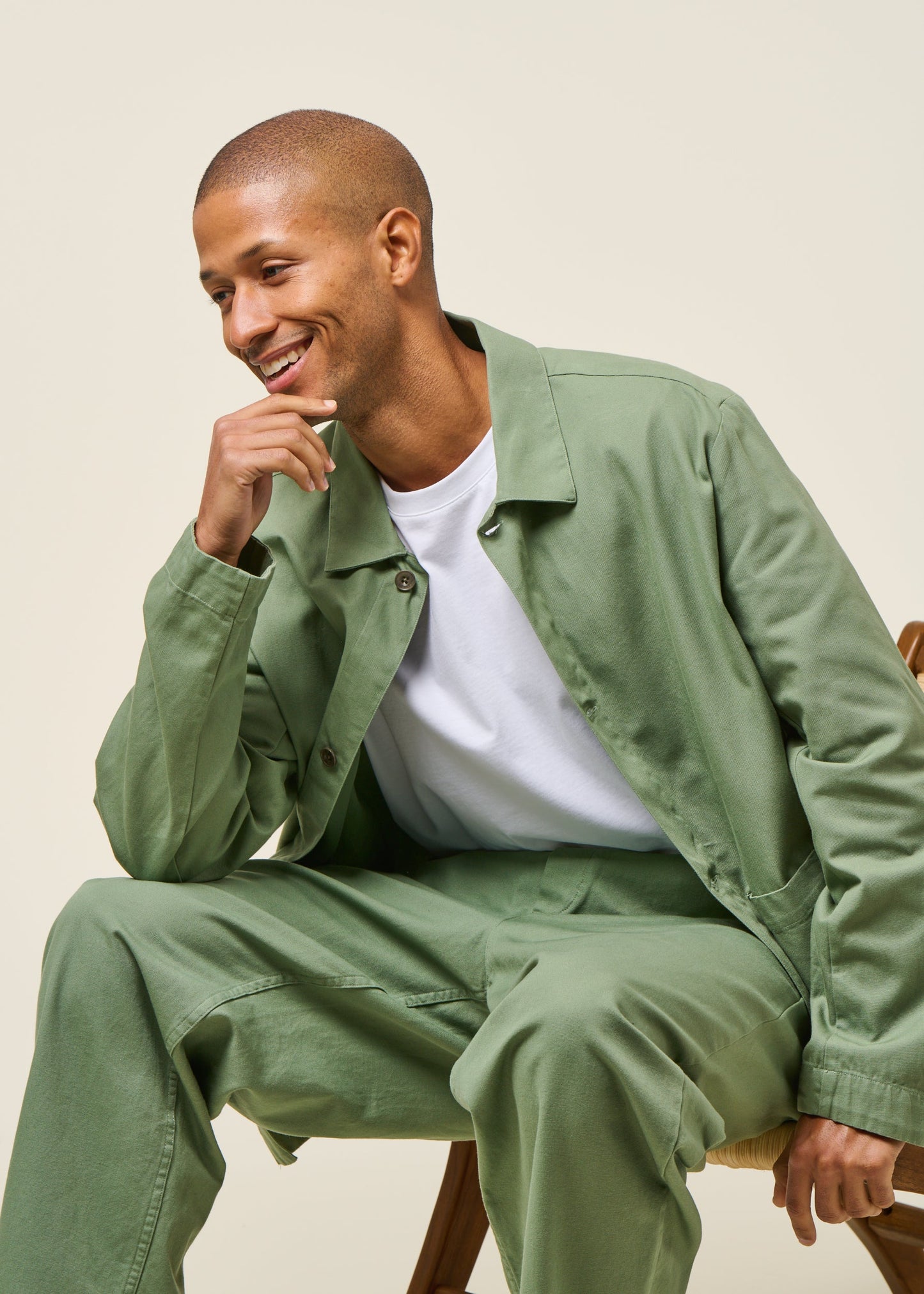 Veste en coton bio | vert "light overjacket organic cotton - leaf green"