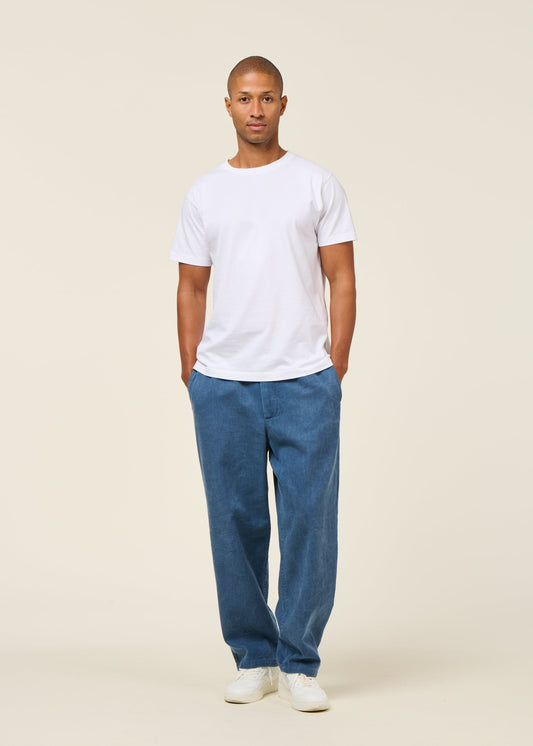 wide pant recycled cotton - washed denim