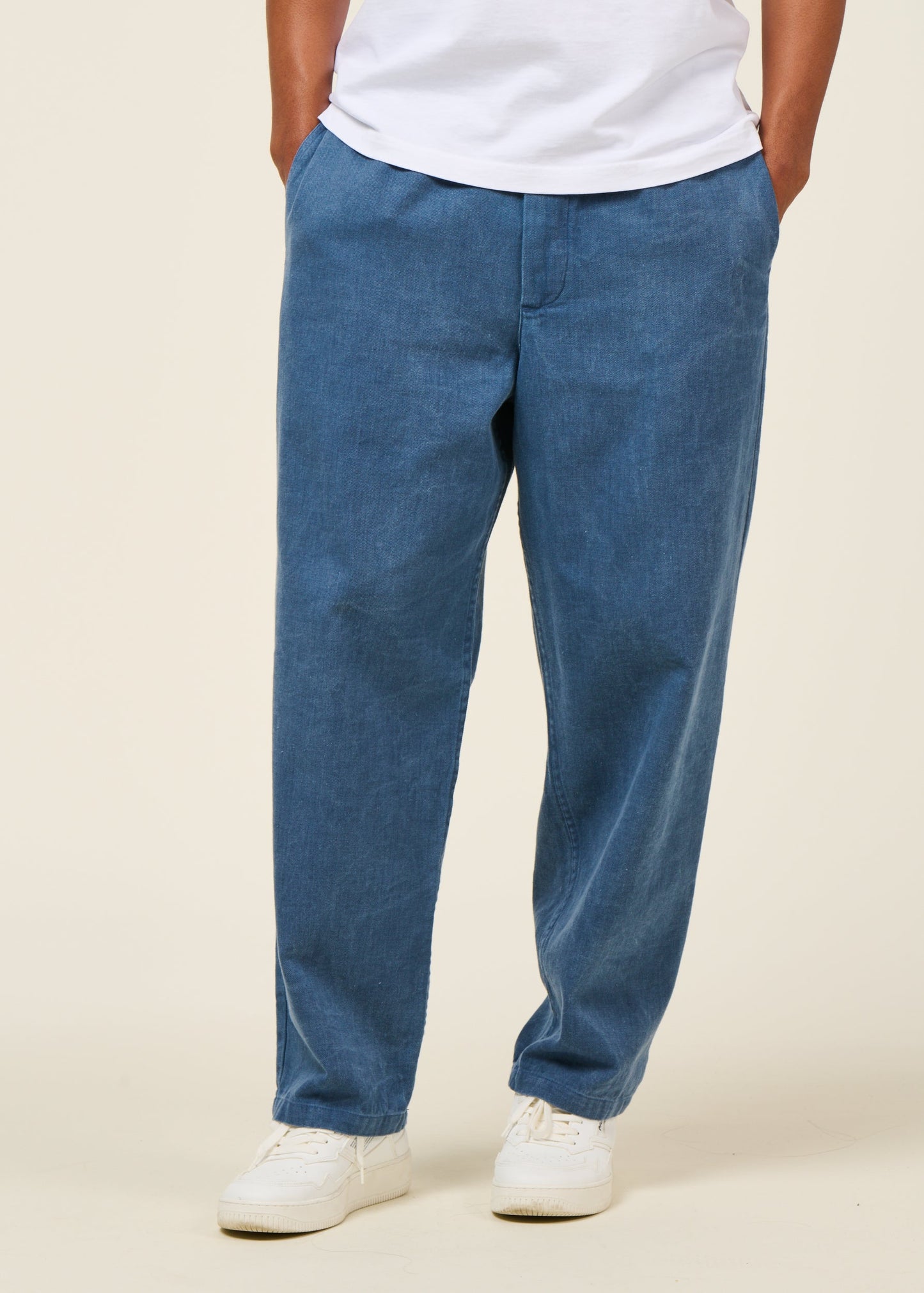 wide pant recycled cotton - washed denim