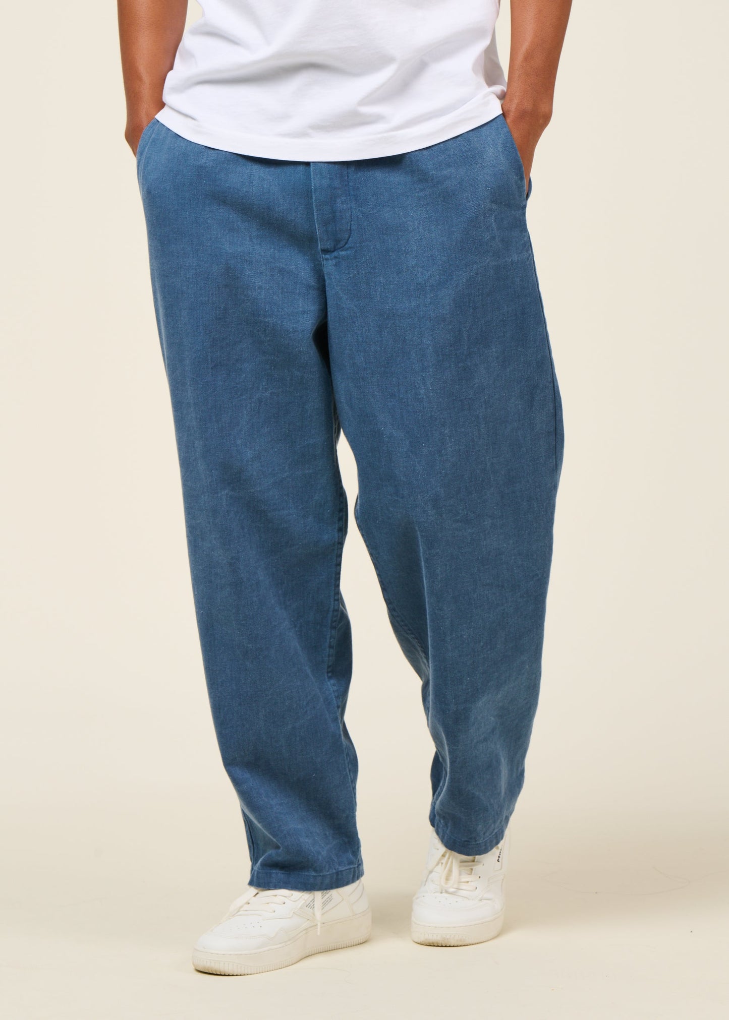 wide pant recycled cotton - washed denim
