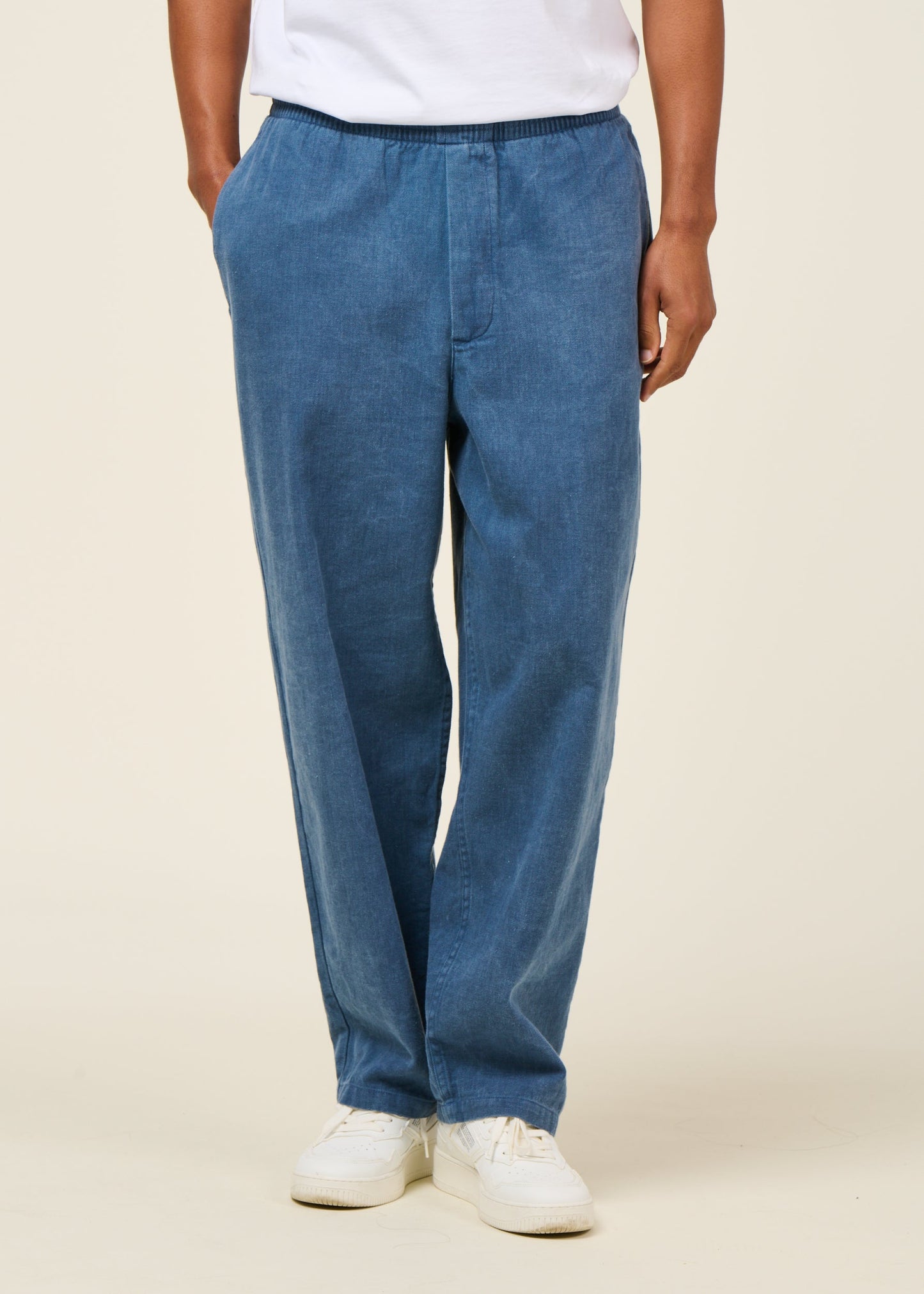 wide pant recycled cotton - washed denim