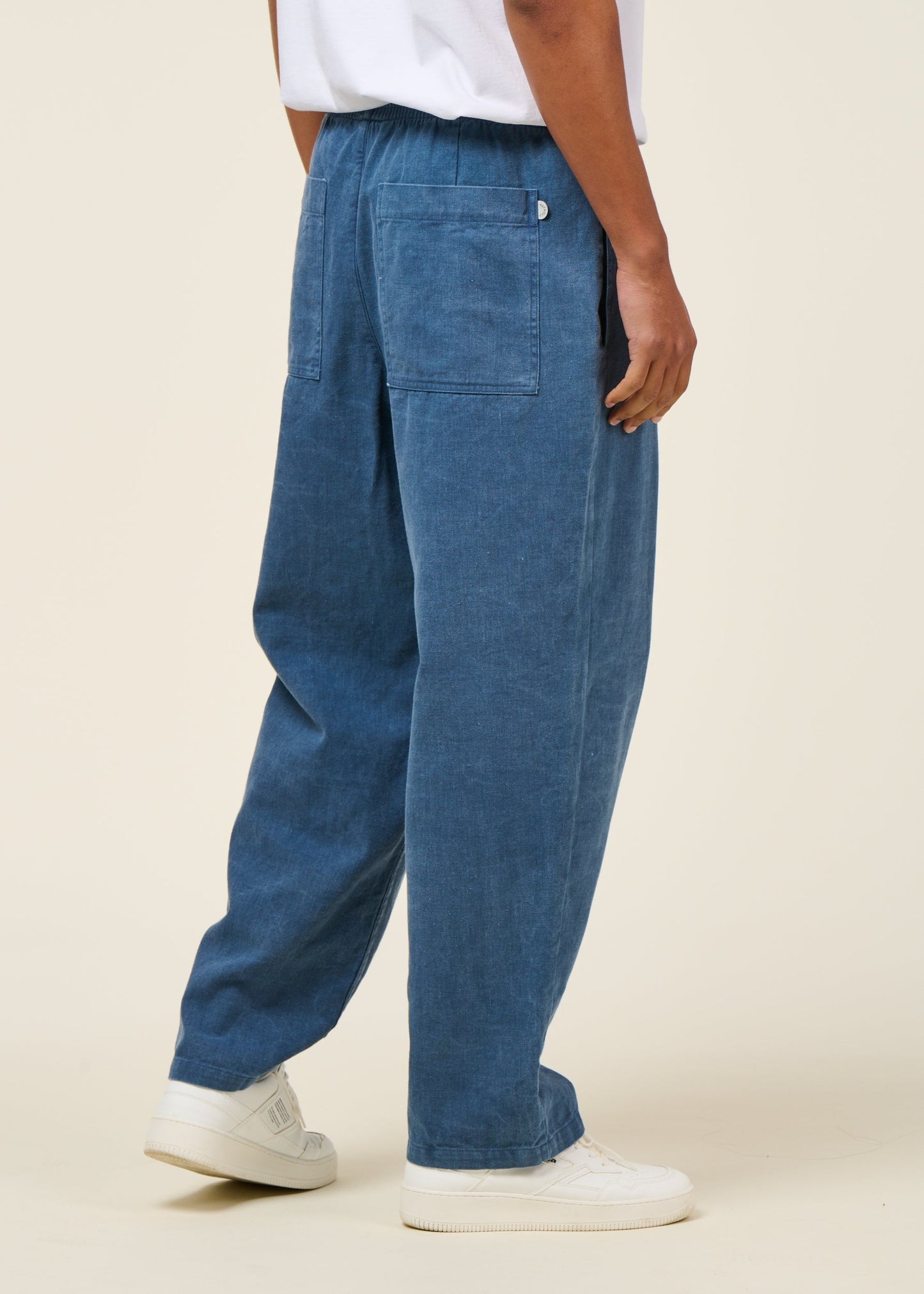 wide pant recycled cotton - washed denim