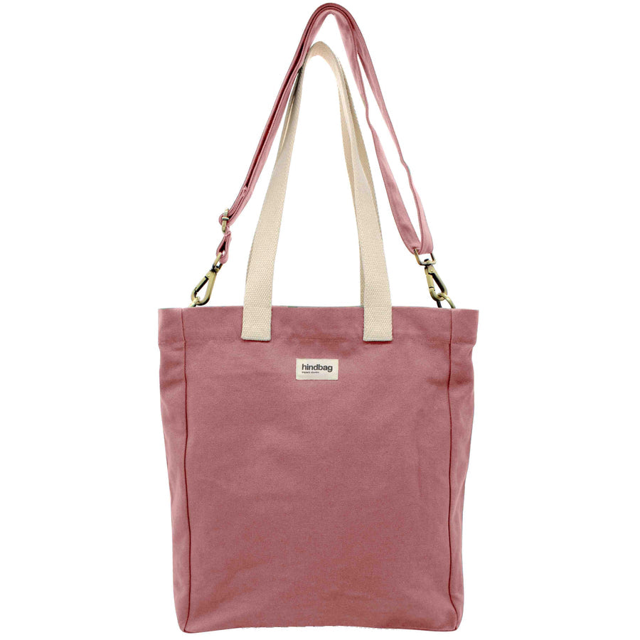 Sac cabas bandoulière en coton bio | rose "paul rose blush"