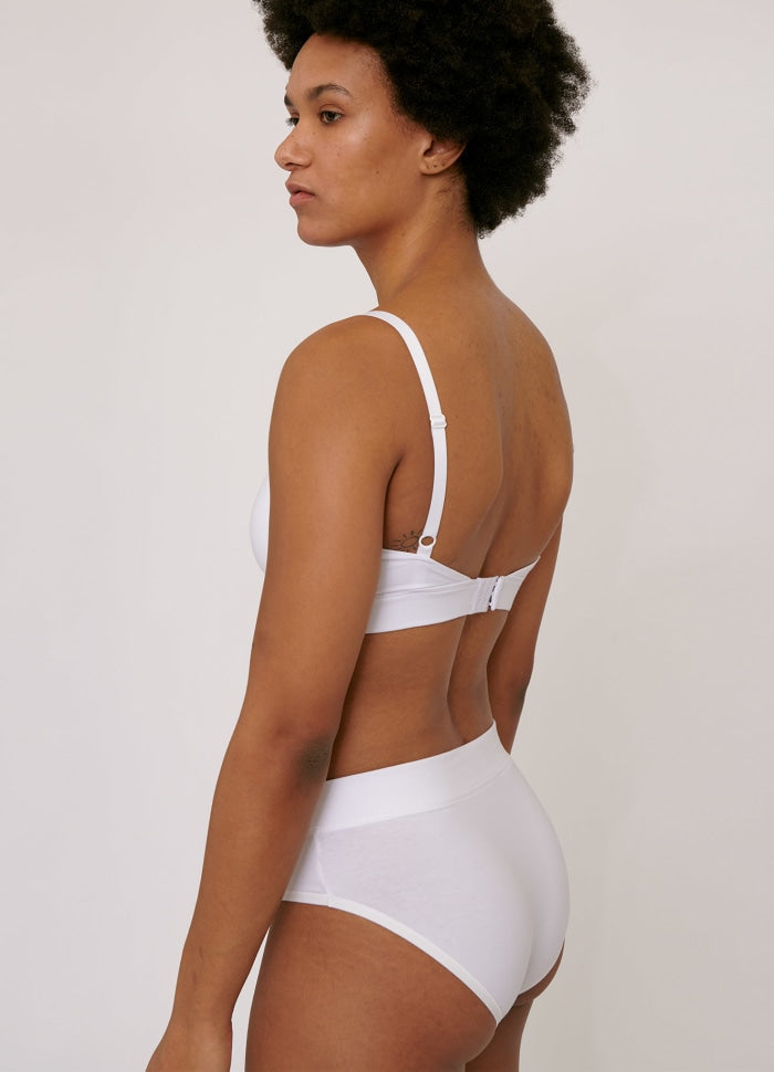Soutien-gorge triangle en coton bio | blanc "core triangle bra white"