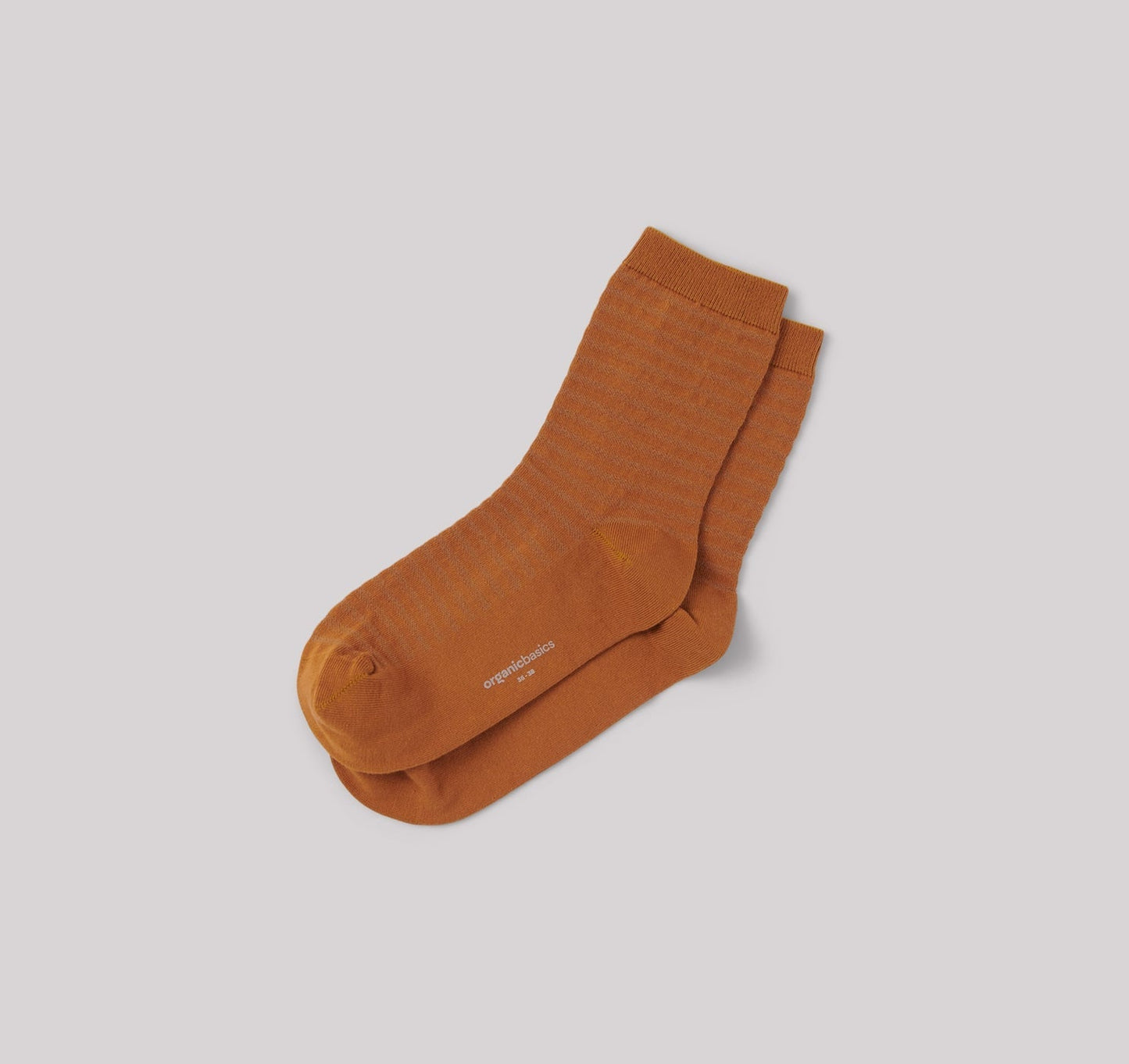 Pack 2 paires chaussettes hautes ocre en coton bio - organic striped socks