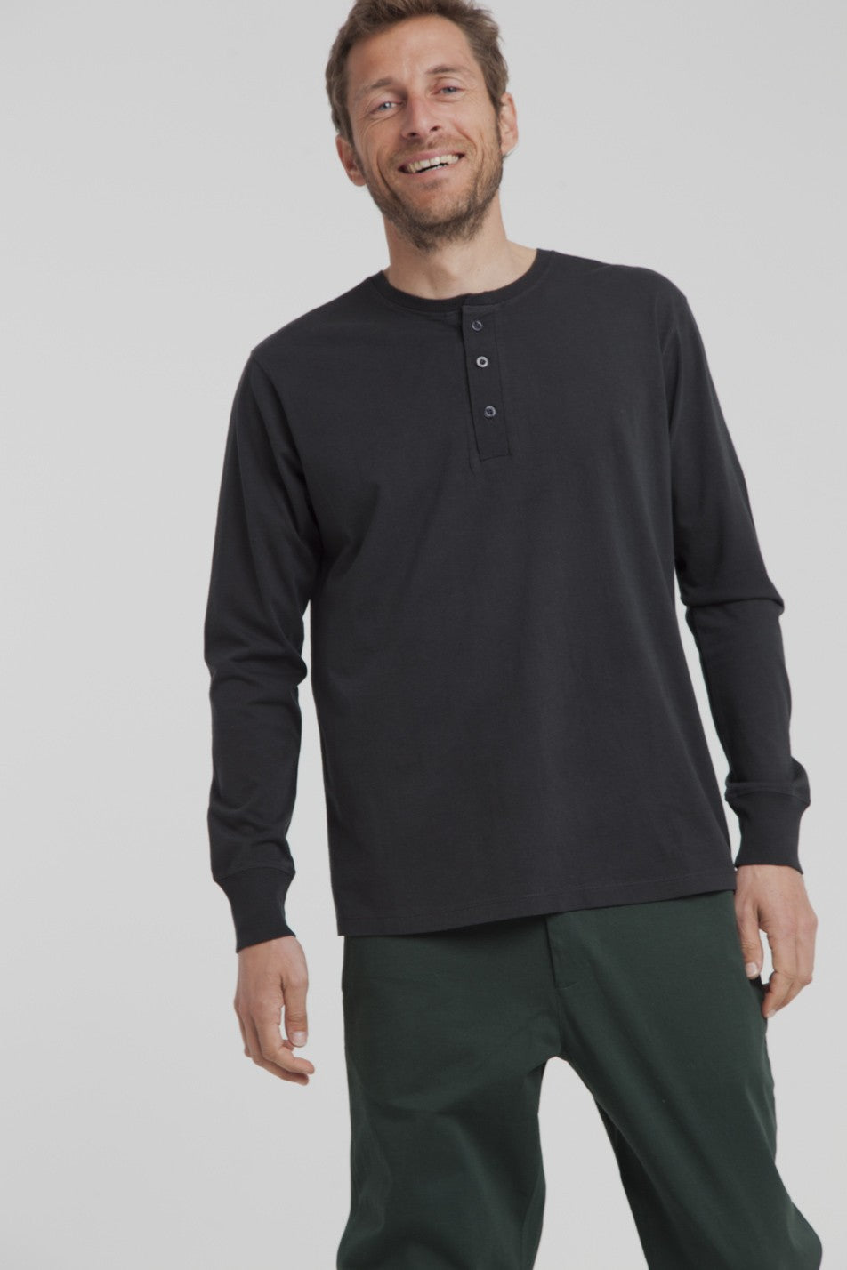T-shirt manches longues noir en coton bio - Brad