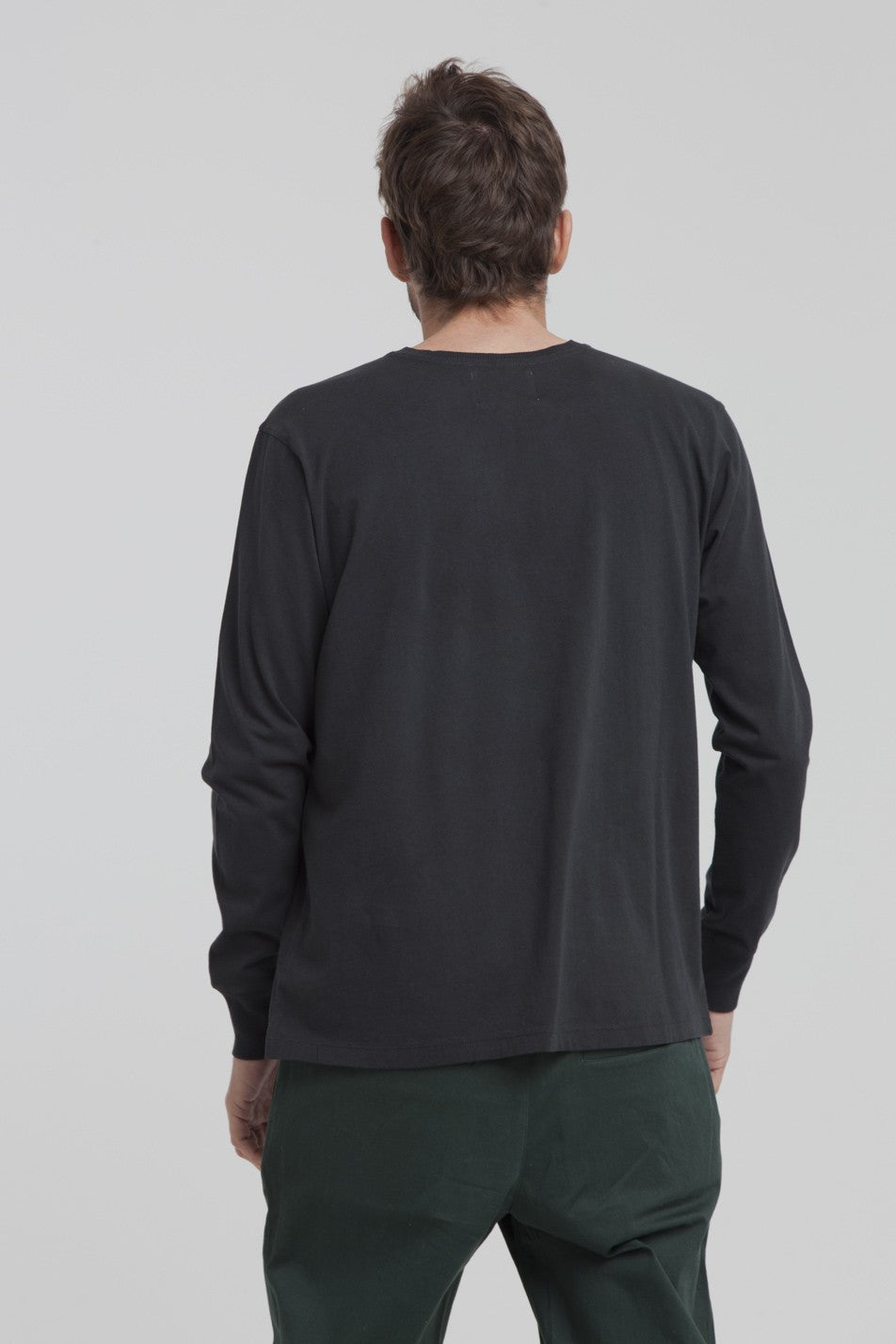 T-shirt manches longues noir en coton bio - Brad