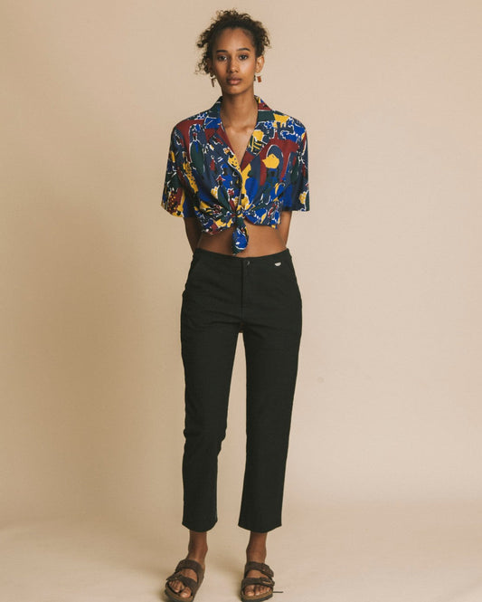 Pantalon noir en coton bio - Dafne