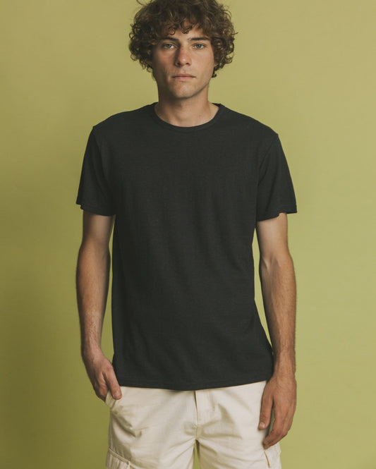 T-shirt noir en chanvre et coton bio