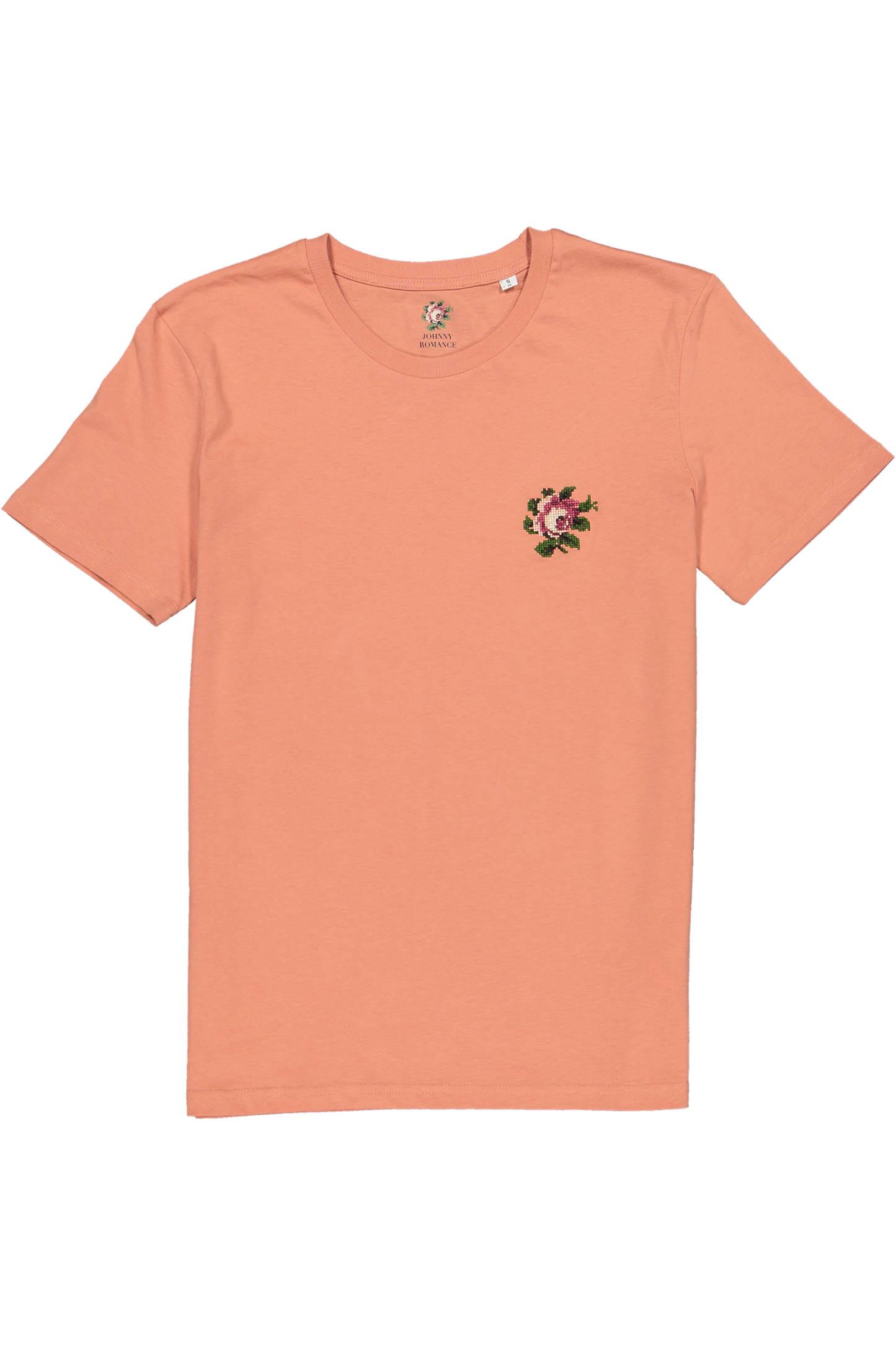 Tee-shirt vieux rose brodé en coton bio - rose - vieux rose