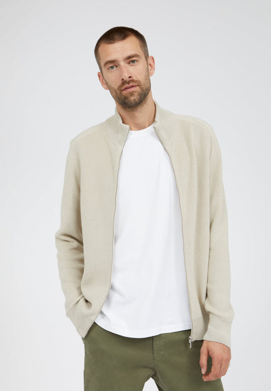 Gilet zippé beige en coton bio - Plaata