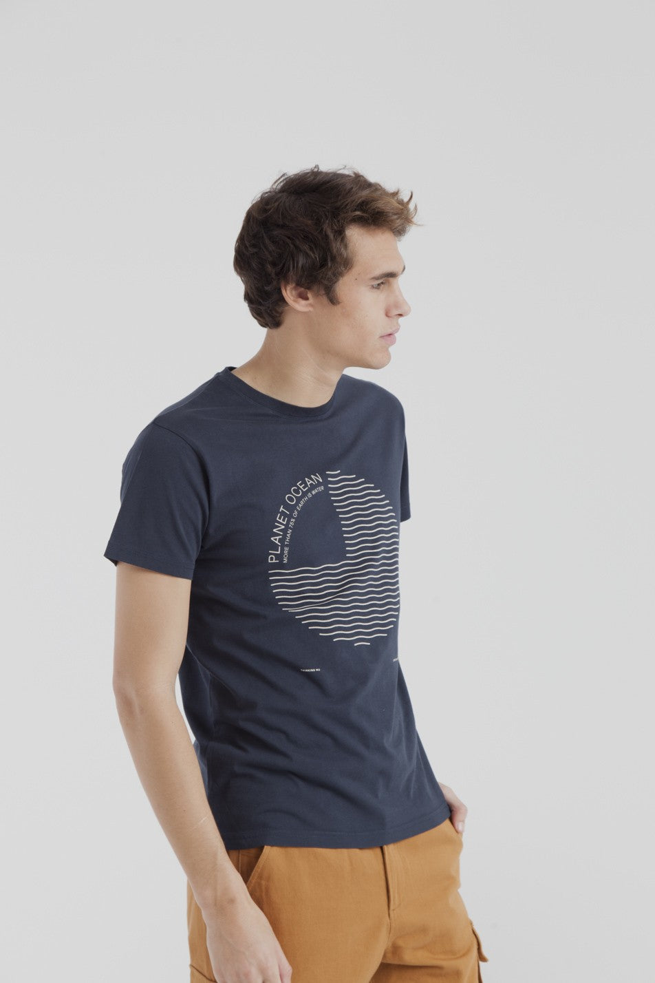 T-shirt marine en coton bio - planet ocean