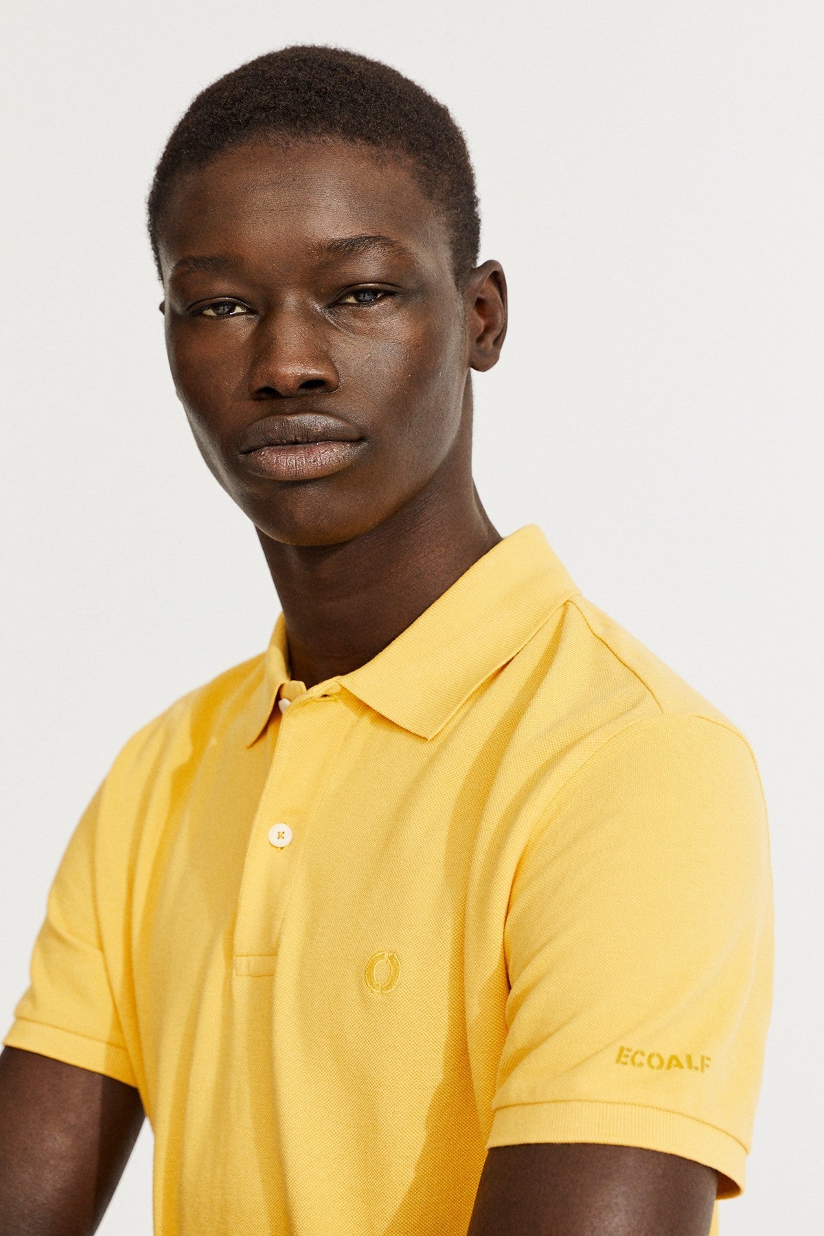 Polo slim piqué moutarde en coton bio - Ted slim