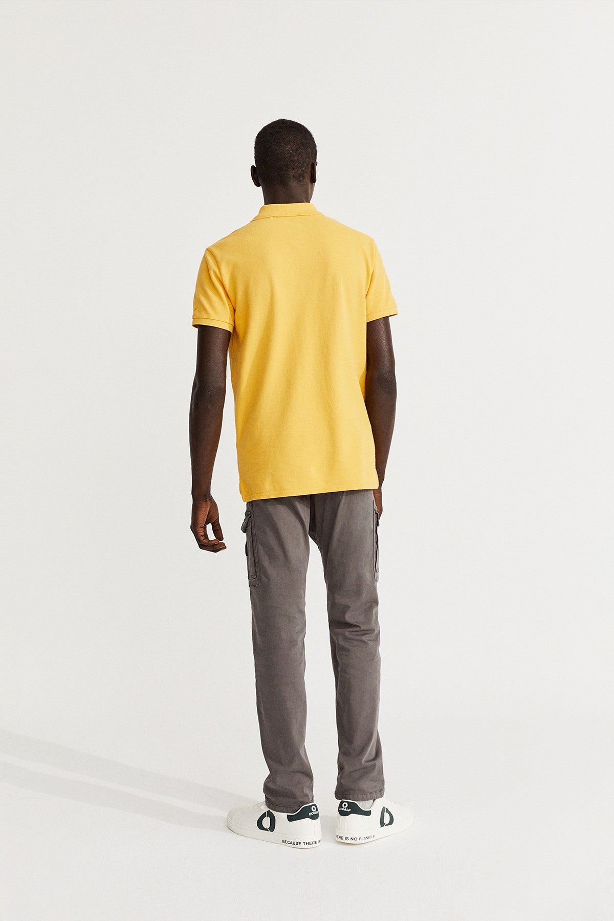 Polo slim piqué moutarde en coton bio - Ted slim