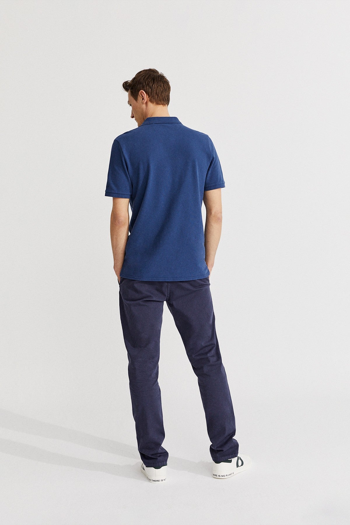 Polo piqué marine en coton bio - Ted regular