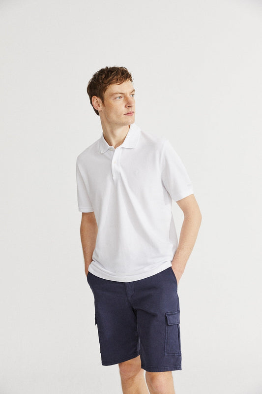 Polo piqué blanc en coton bio - Ted regular