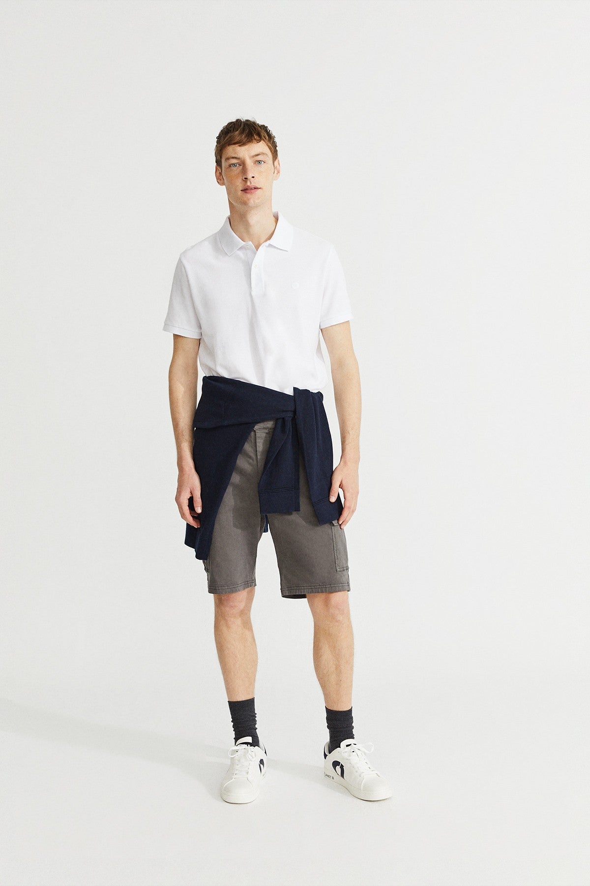 Polo slim piqué blanc en coton bio - Ted slim