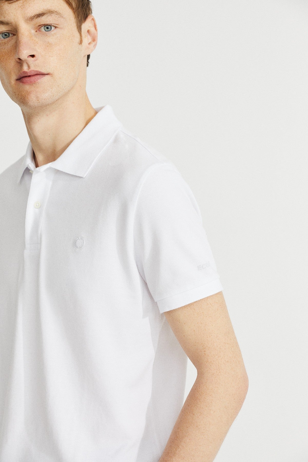 Polo slim piqué blanc en coton bio - Ted slim