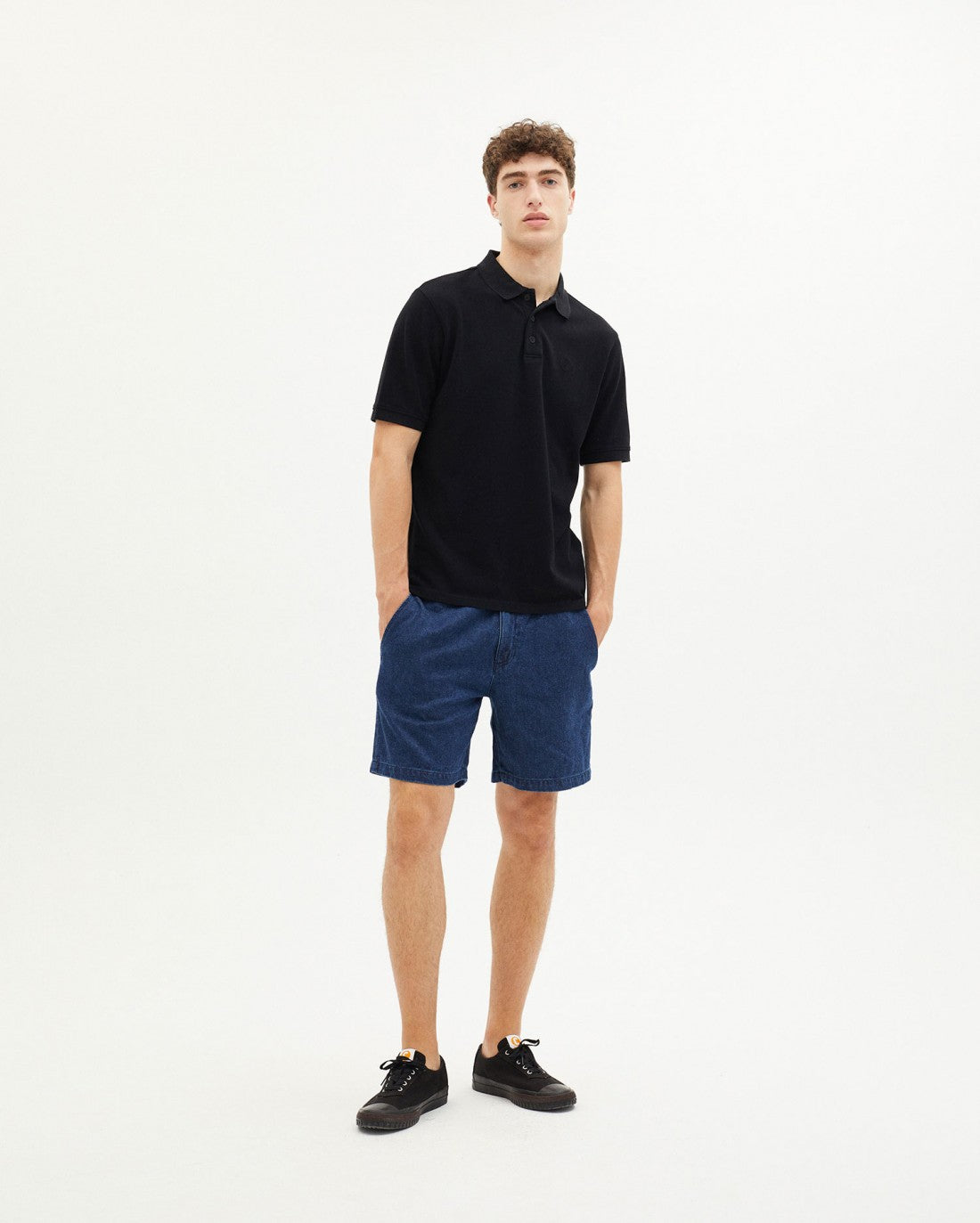 Polo manches courtes en coton bio | noir "black sun polo"