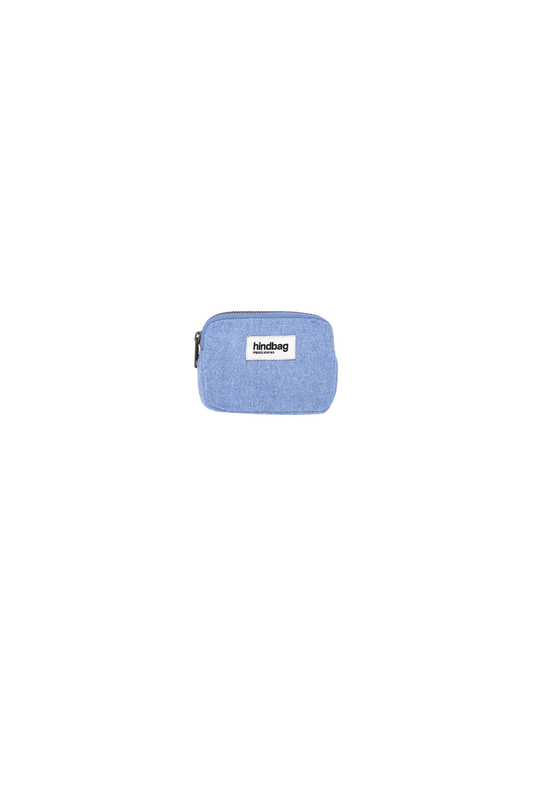 Porte-monnaie en coton bio | bleu délavé "lili denim bleu"
