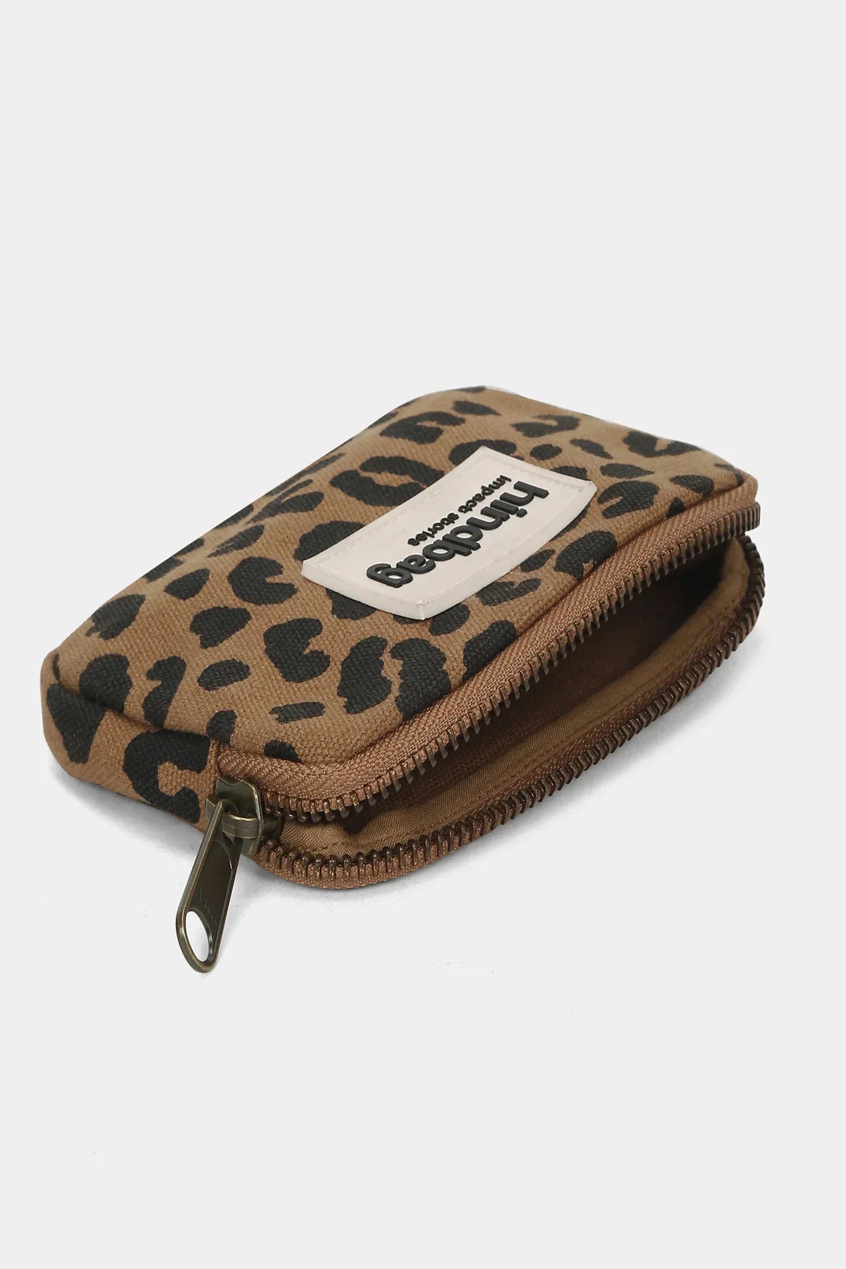 Porte-monnaie en coton bio | teddy "lili leopard canelle"
