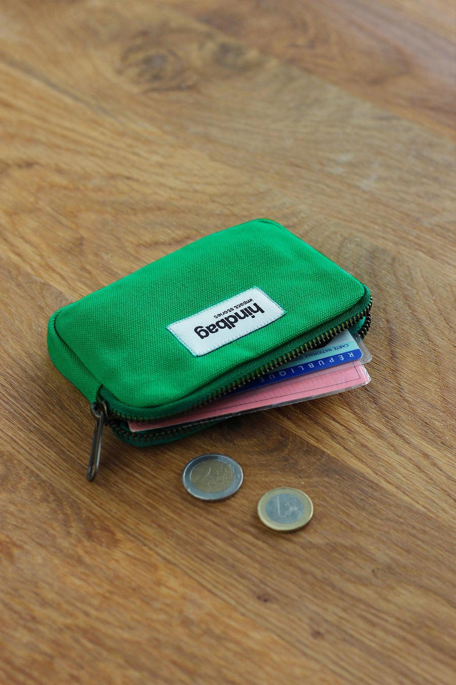 Porte-monnaie en coton bio | vert "lili holi vert"