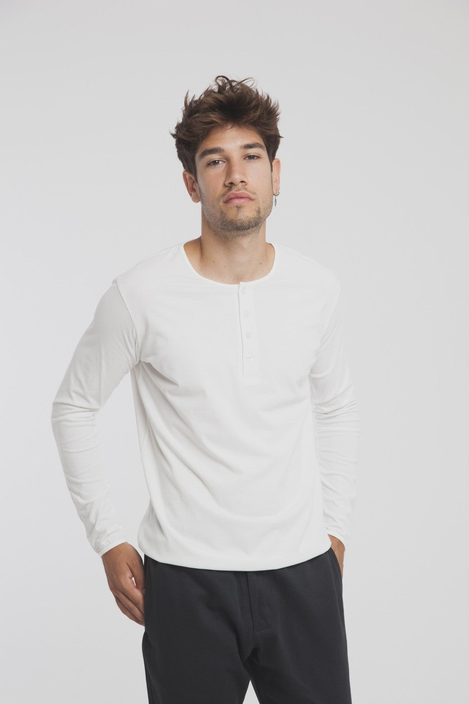 T-shirt blanc manches longues coton biologique - Pristine Basic Baker Tee