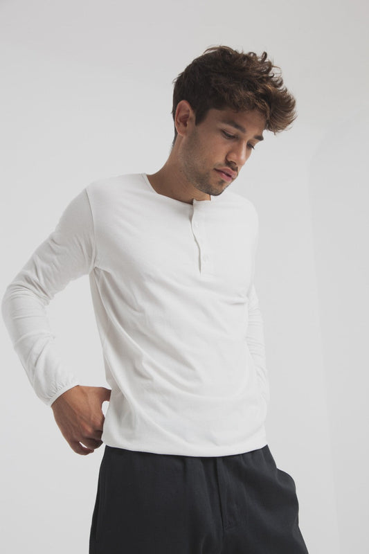 T-shirt blanc manches longues coton biologique - Pristine Basic Baker Tee