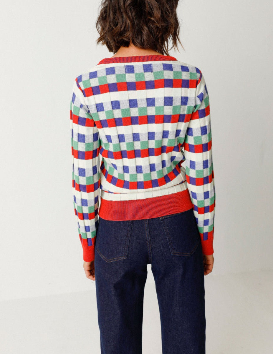 Pull en tricot de coton bio | multicolore "iradi gots sweater multicolour"
