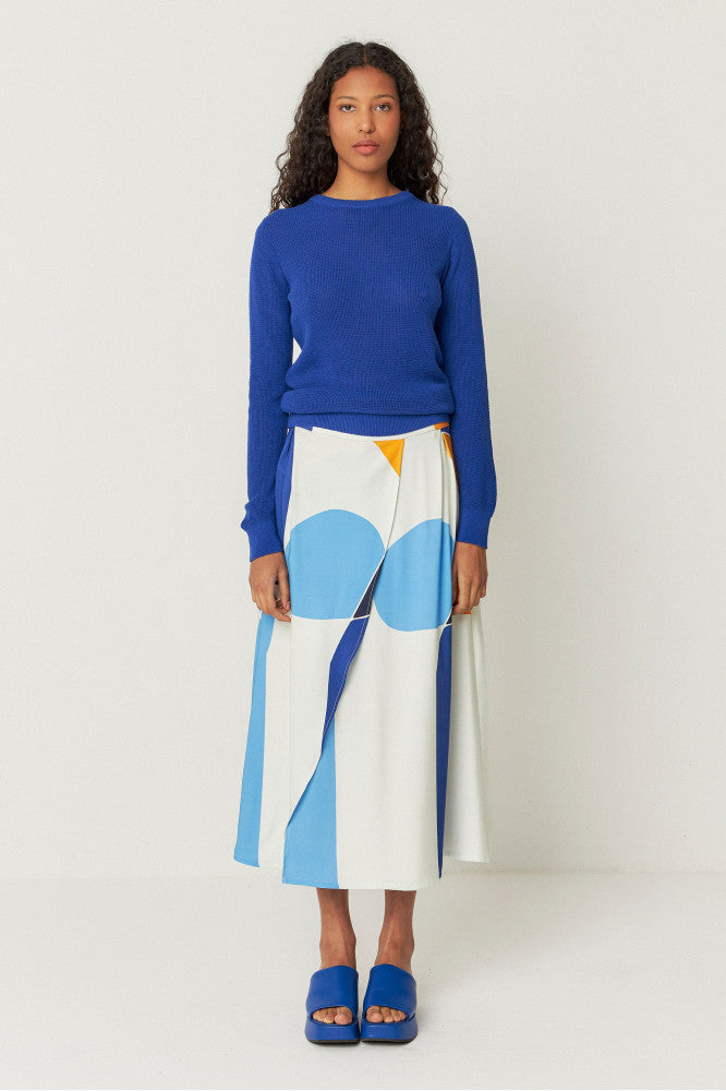 Pull en coton bio | bleu "iradi sweater - indigo blue"