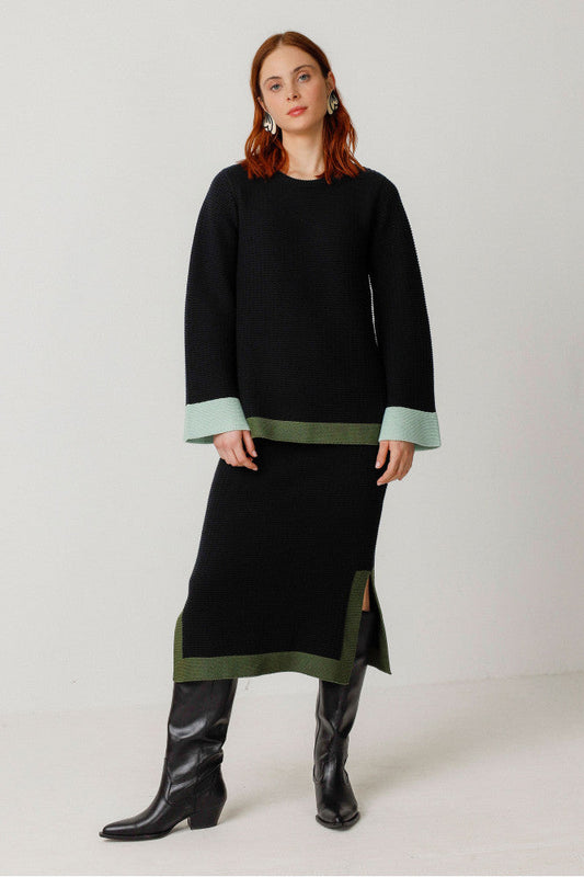 Pull en coton biologique | noir "suéter lihuri black"