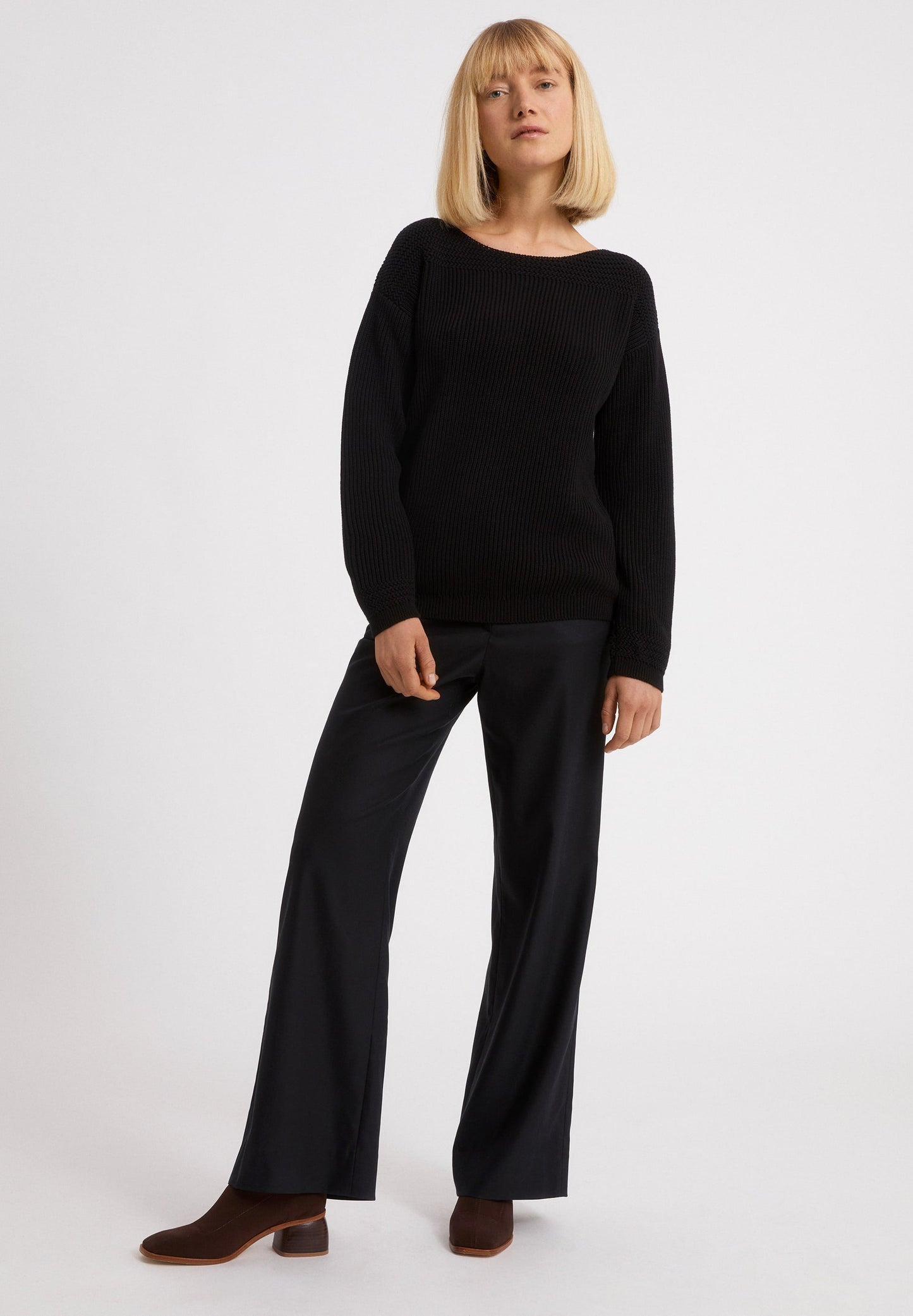 Pull noir en coton bio - RAACHELA Black