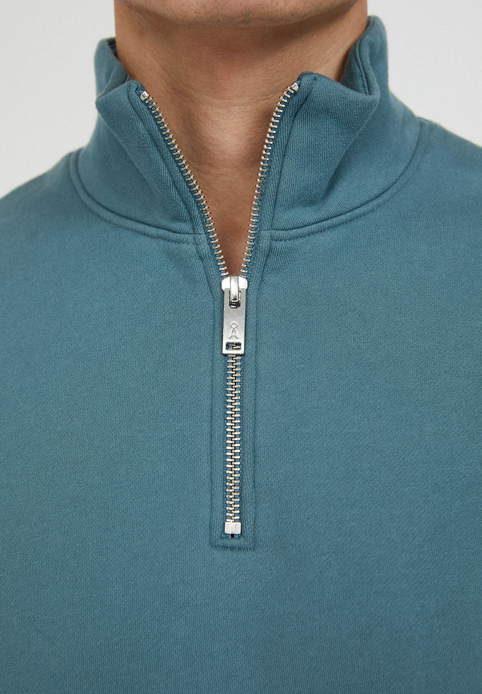 Sweat col zippé bordeaux et marine en coton bio- RAALPH TWOTONE