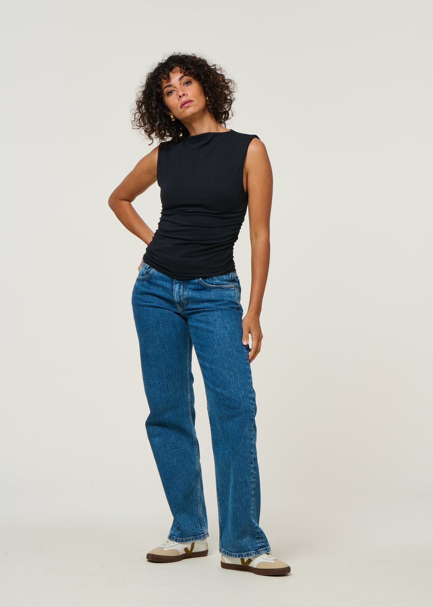 Top sans manches en coton bio | Noir "rafo black"