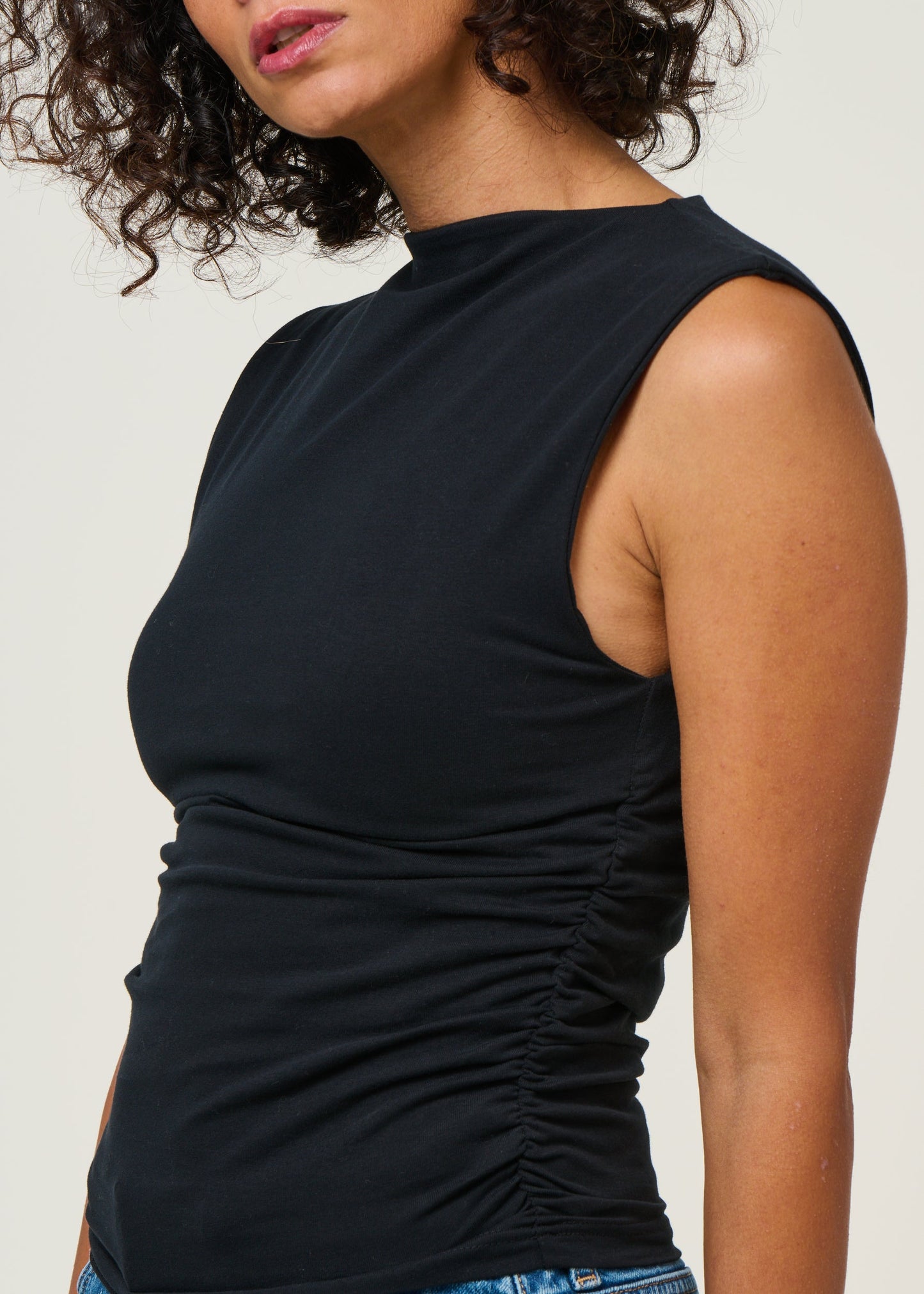Top sans manches en coton bio | Noir "rafo black"