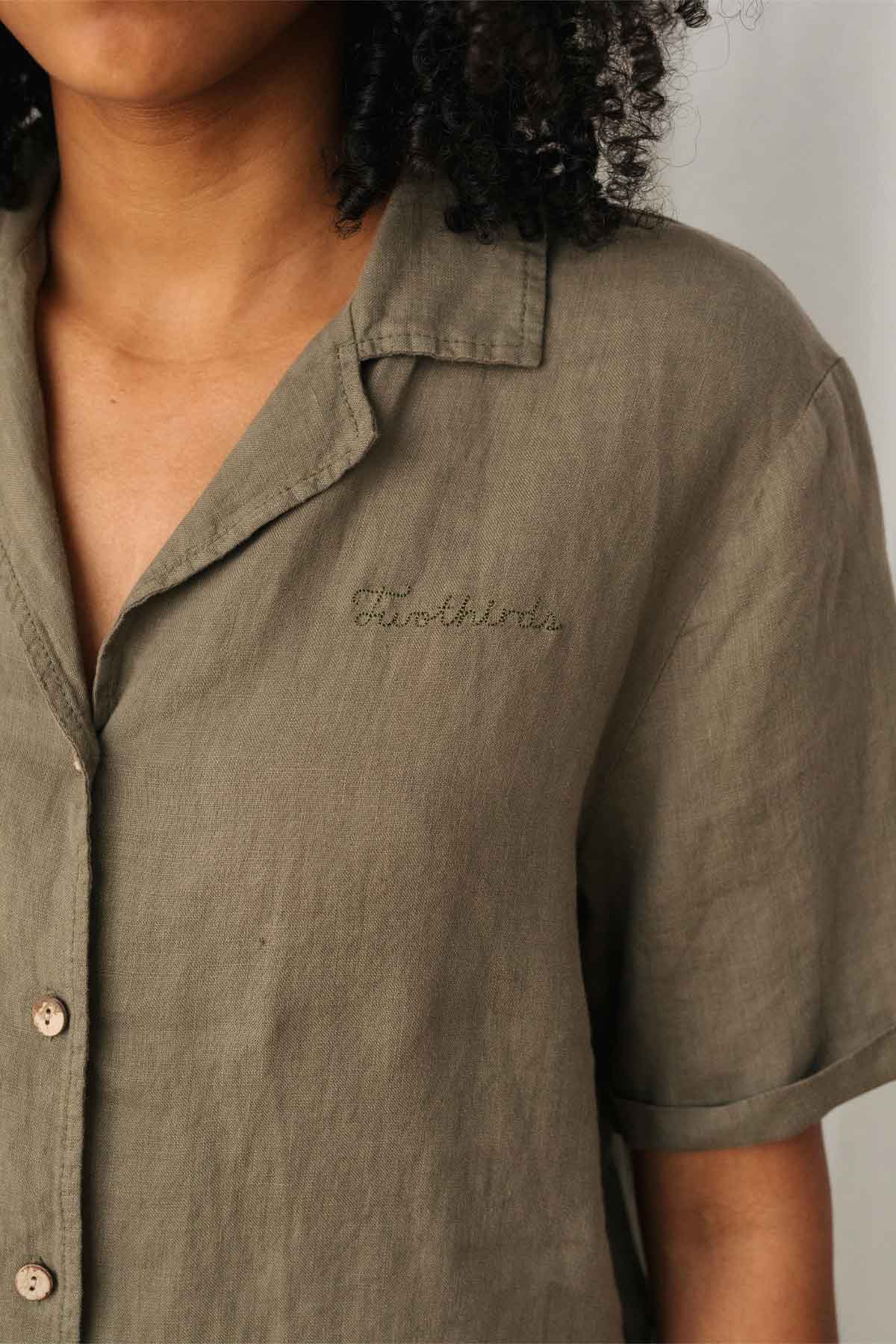 Chemise en lin | beige "Rano - light khaki"
