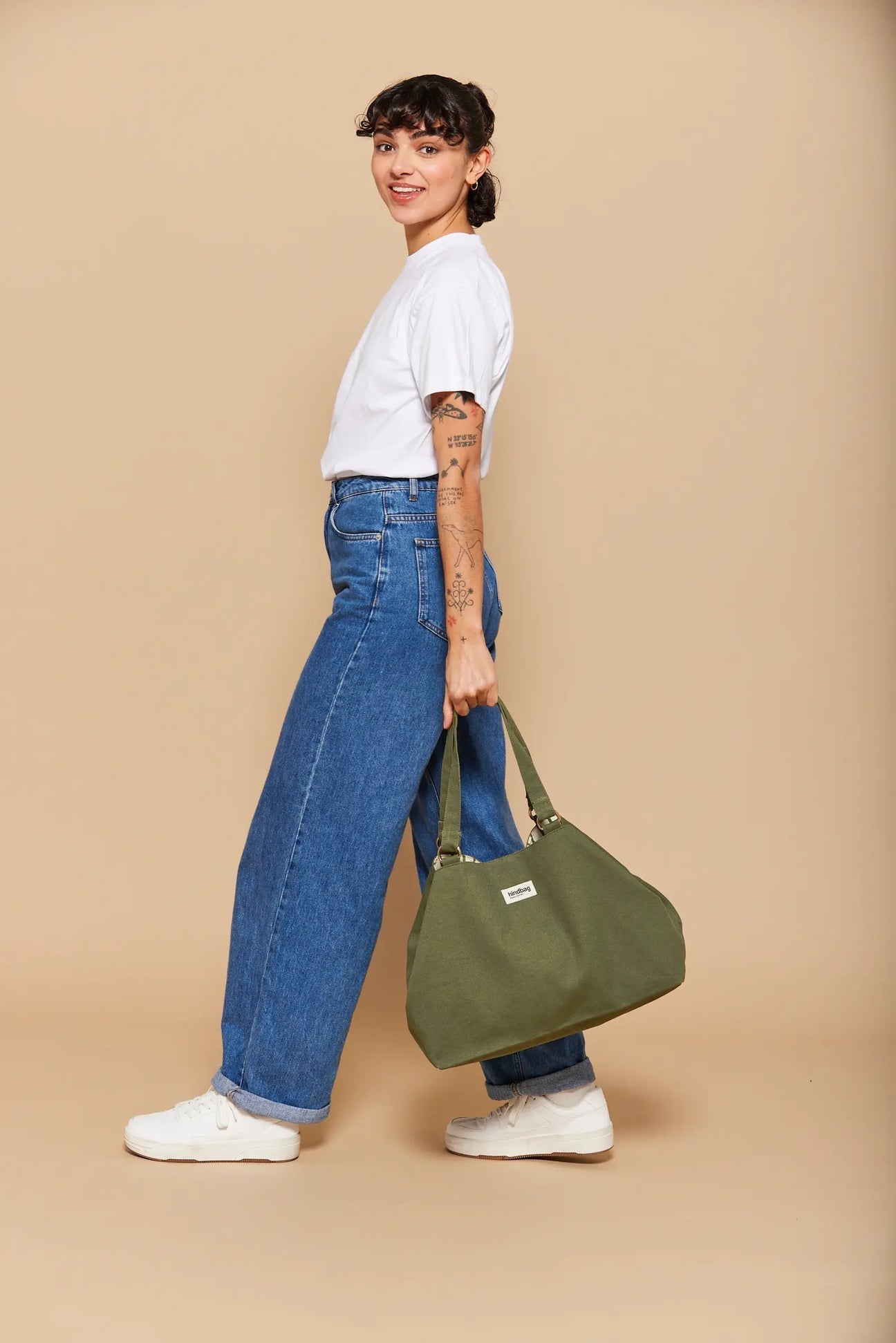 Sac cabas en coton bio | Olive "raphaëlle olive"