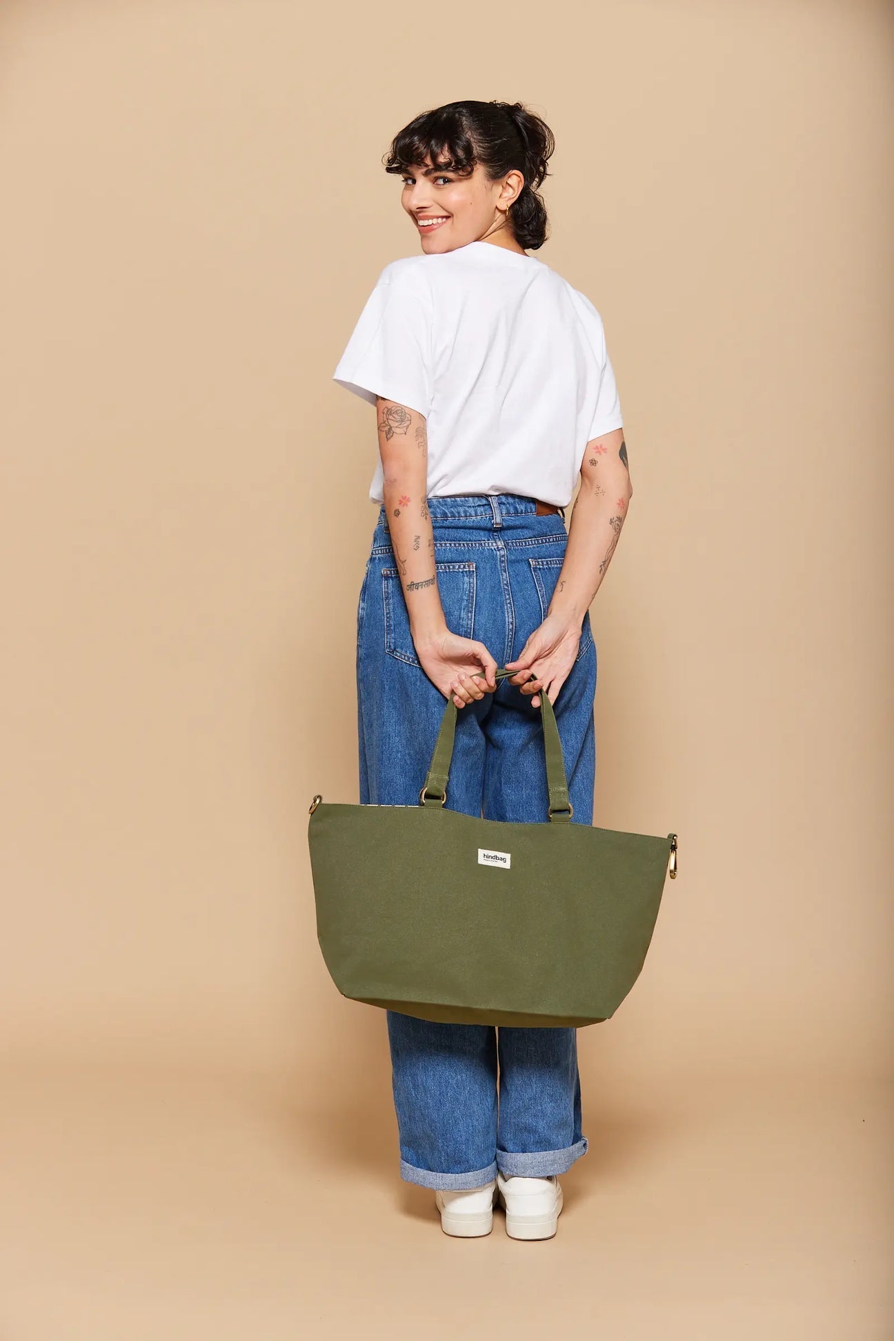 Sac cabas en coton bio | Olive "raphaëlle olive"