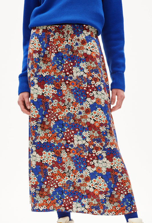Jupe longue fleurie en ecovero - rashidaa marsh floral