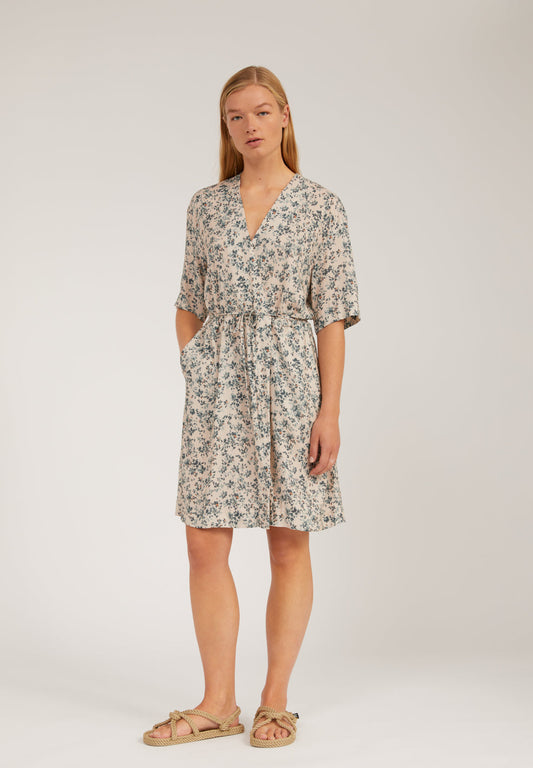 Robe midi à manches 3/4 fleurie en lenzing - RAUHAA
