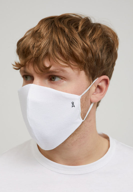 Masque blanc en coton bio et polyester recyclé - Redaav AA